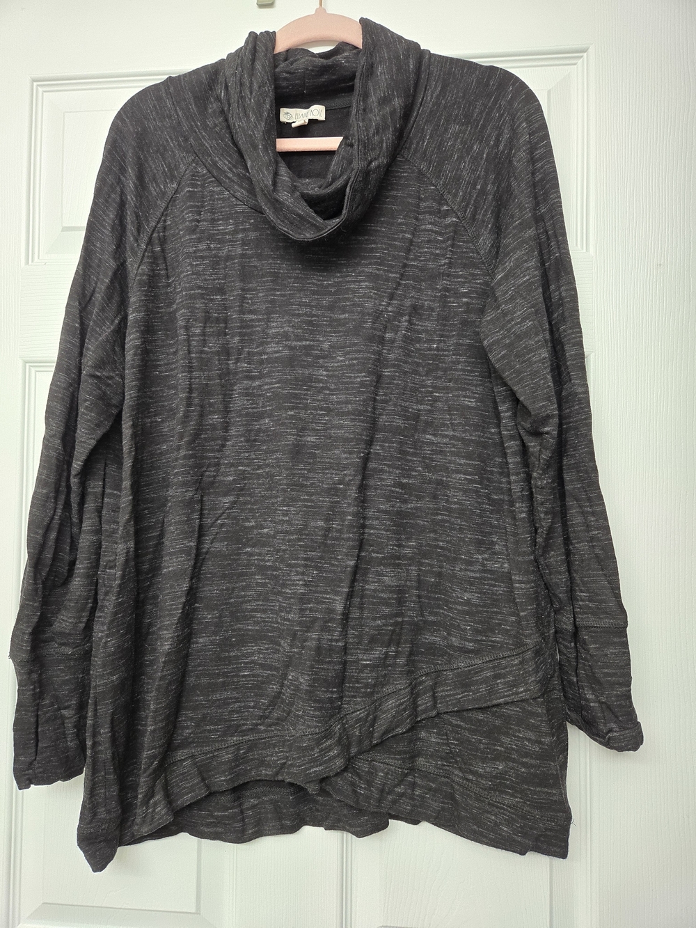 Cozy Funnel Neck Women’s Tunic - Charcoal Gray